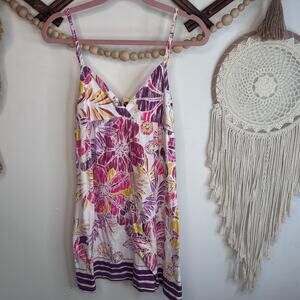 Roxy Purple Yellow Tropical Floral Sundress
